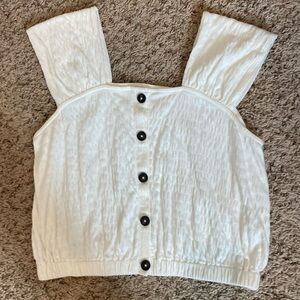 Madewell White Button-Down Tank